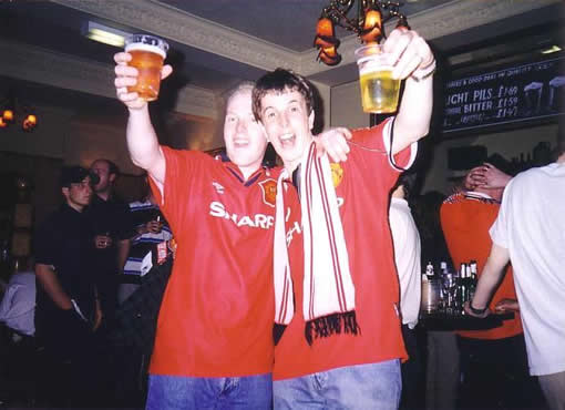 Photos of Tim as an adult - in Manchester for MUFC treble 1999